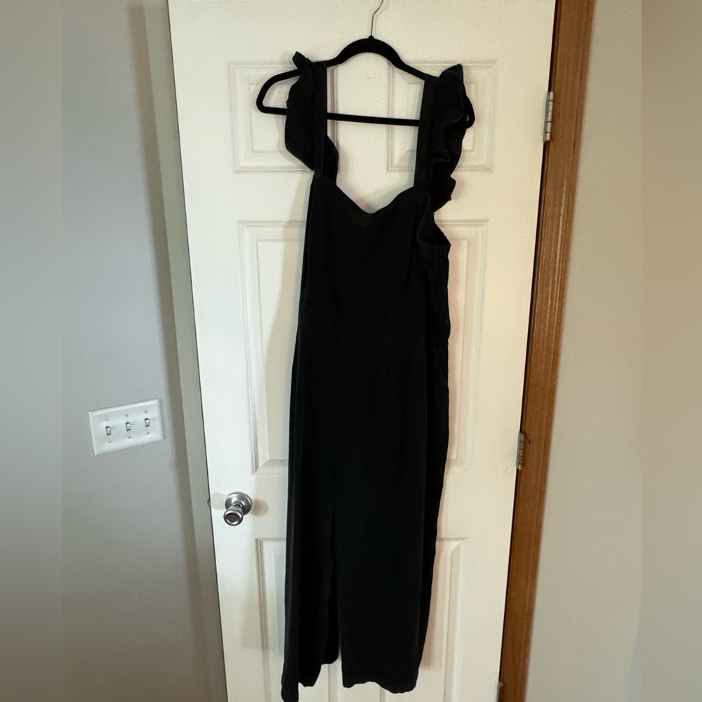 Black denim jumpsuit